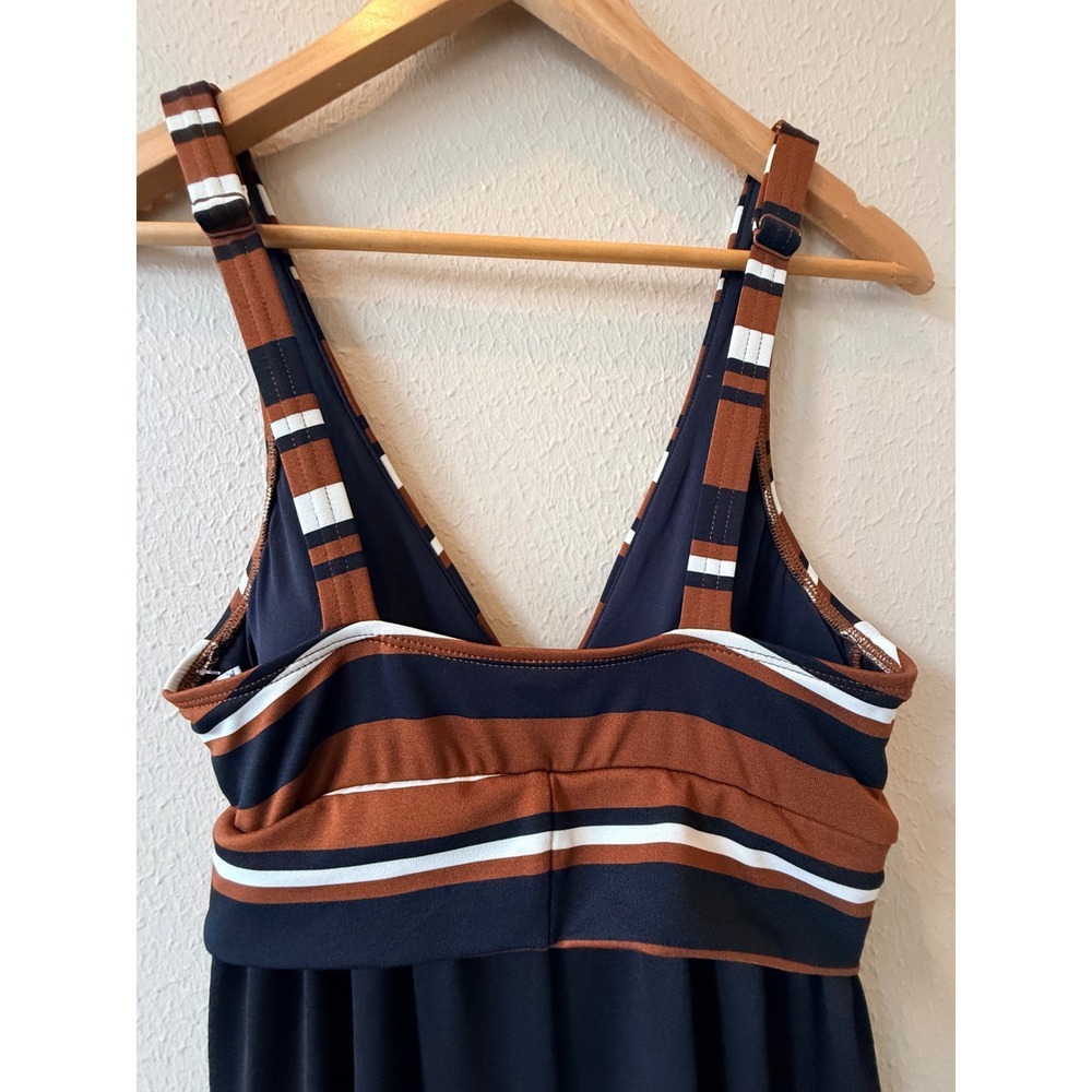 Robin Piccone Simone Sleeveless Wide Leg Jumpsuit Striped Black Brown Women S - Picture 8 of 10